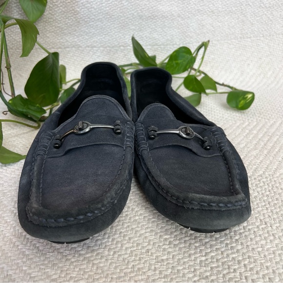 Coach Crosby Turnlock Driver Suede Loafers Navy Blue size 10D - Picture 5 of 11
